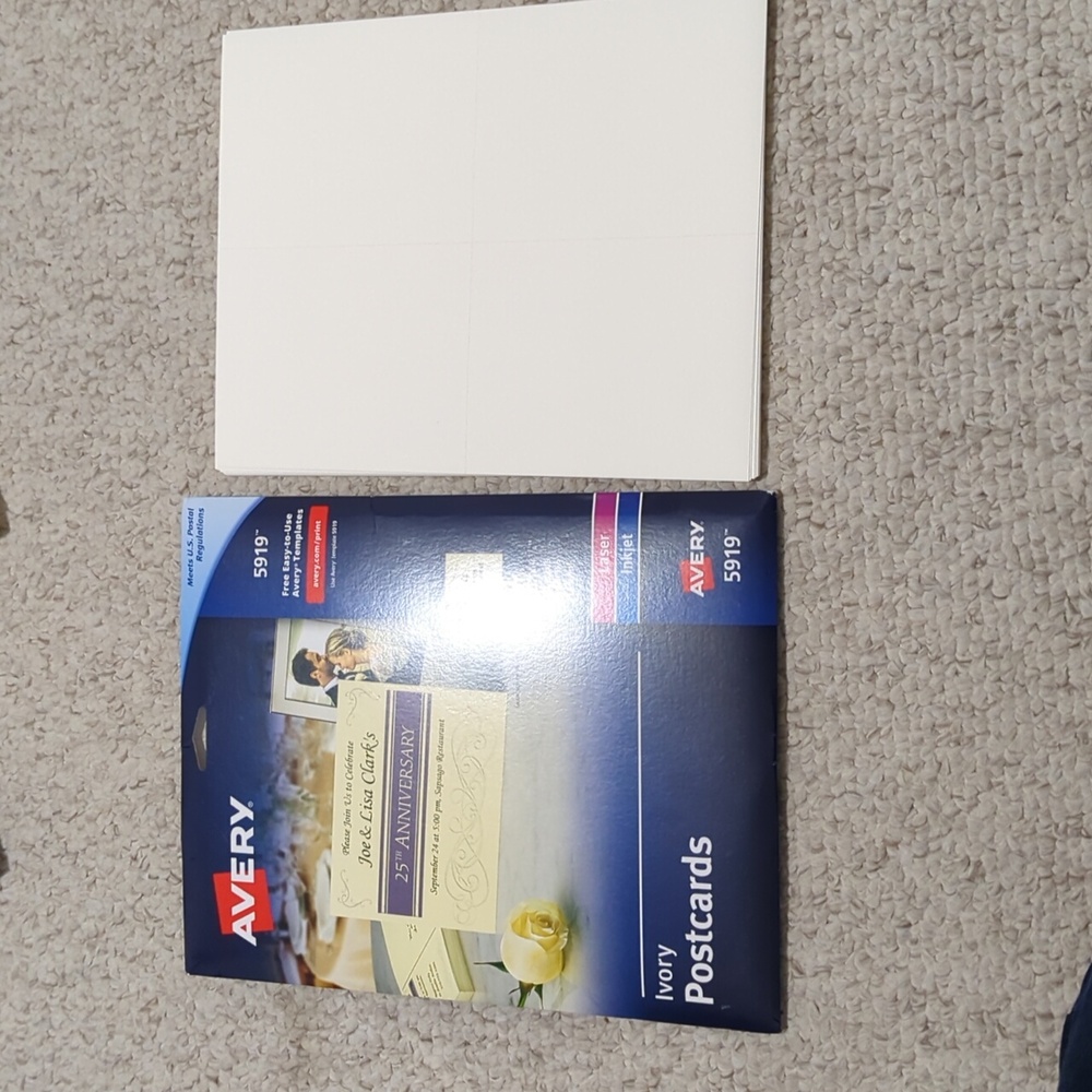 21 sheets - ivory postcards - 5 1/2" x 4 1/4 - 4 cards per sheet